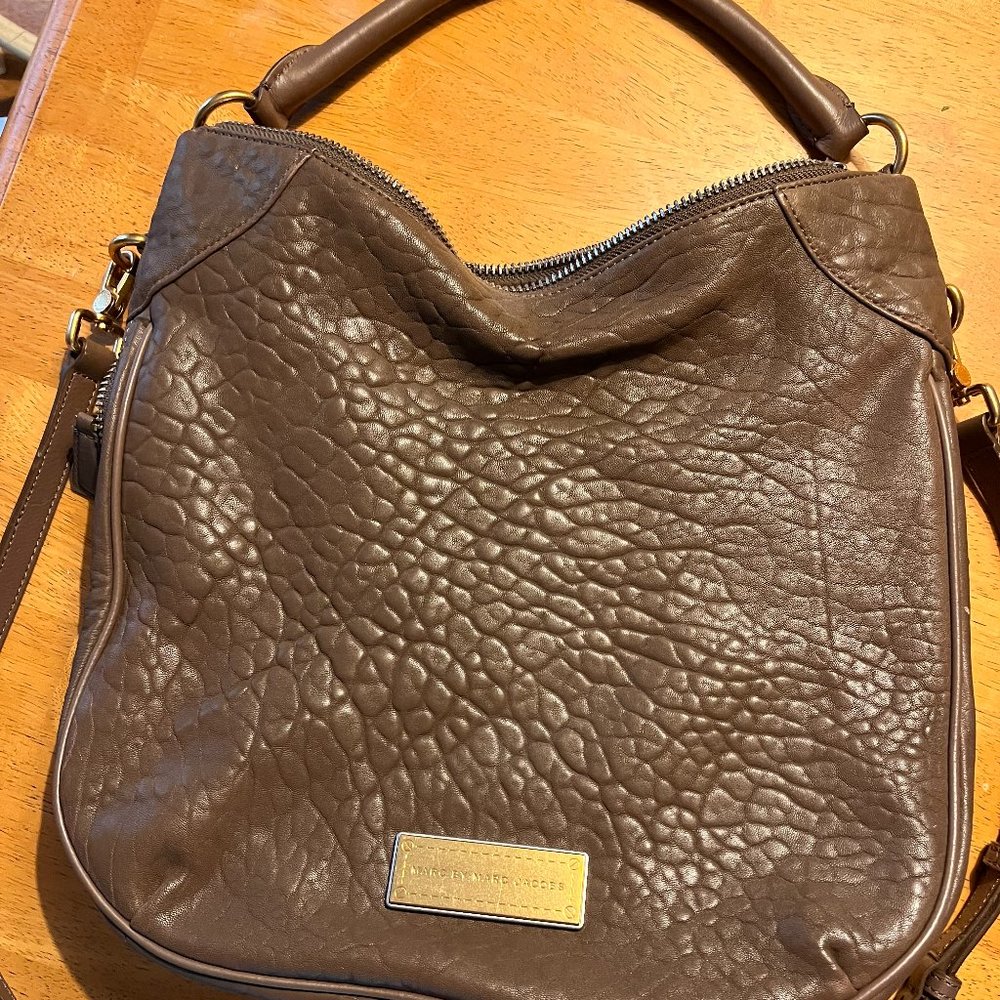 Marc Jacobs Brown Leather Expand Flap Messenger/ Crossbody Shoulder Bag